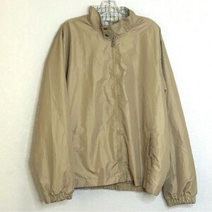 Izod Tan Lightweight Long Sleeve Zip Up XXL 2 Front Pockets Windbreaker